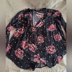 Torrid Plus Size - Black Floral Boho Top